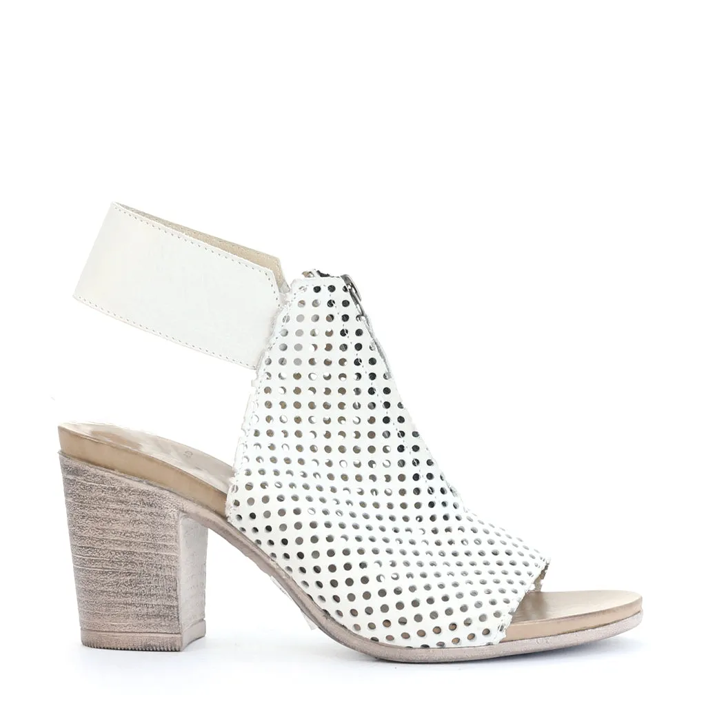 STARRO LEATHER HEEL SANDALS