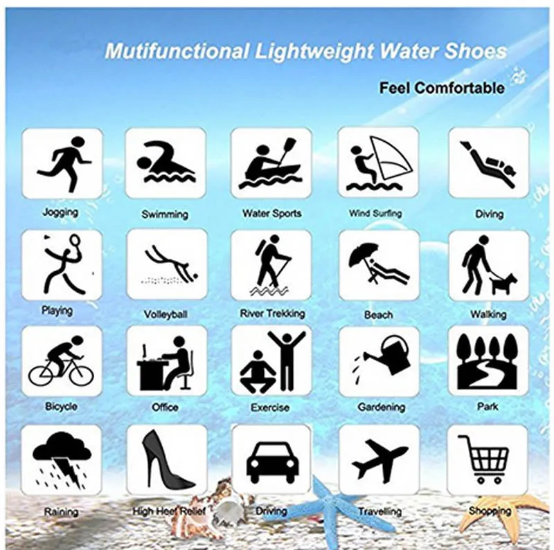 Unisex Water Shoes for Swim Beach Garden #Black