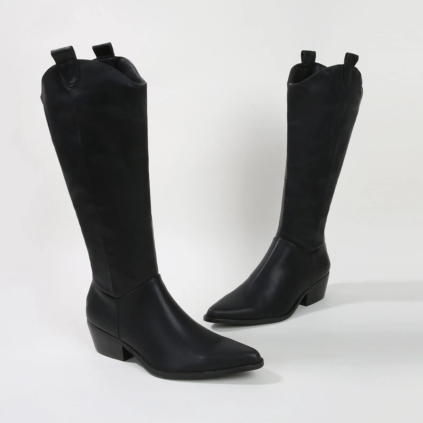 Vanessa Minimalist Mid-Calf Western Boots