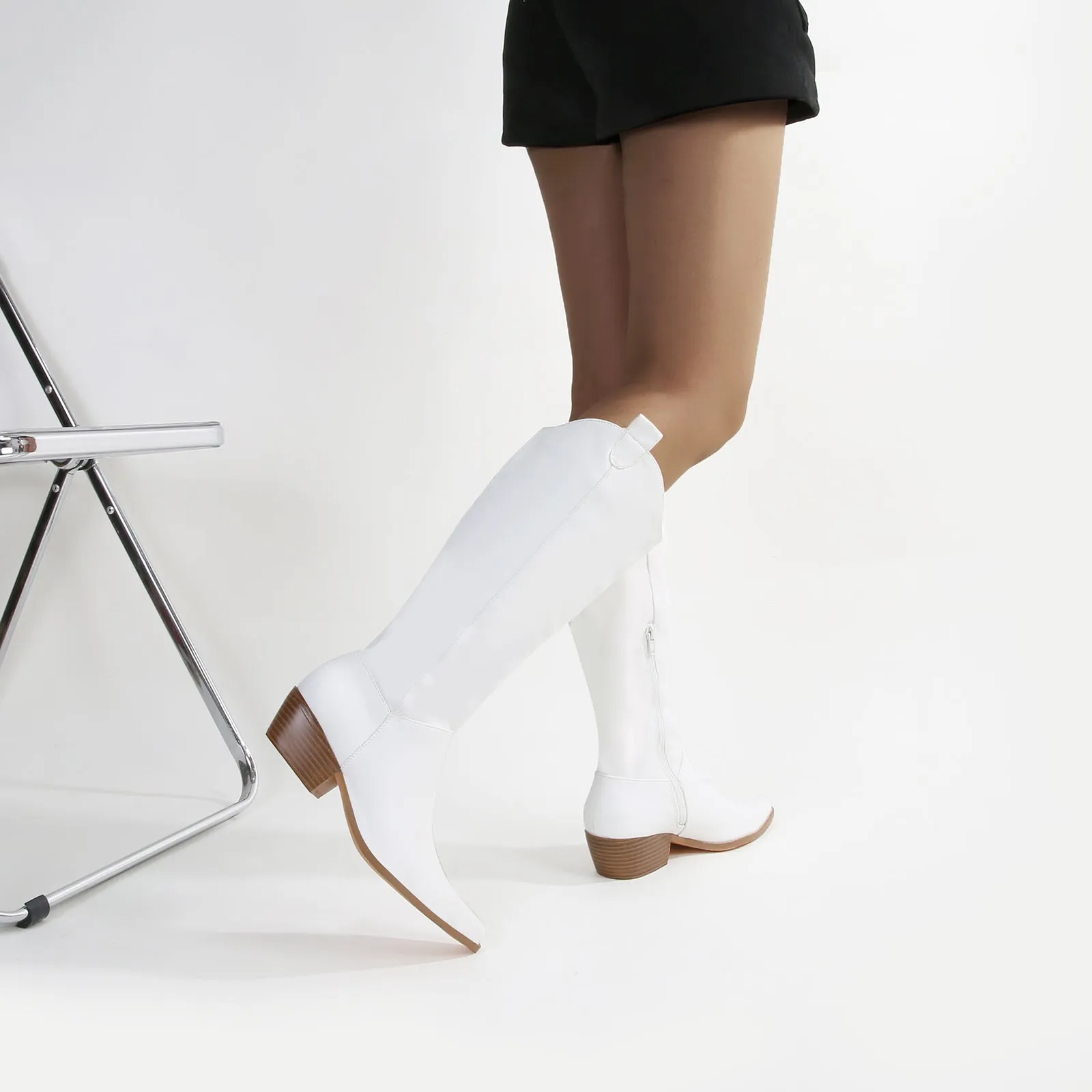 Vanessa Minimalist Mid-Calf Western Boots