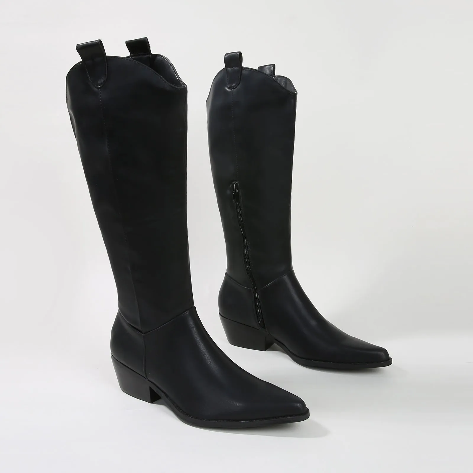Vanessa Minimalist Mid-Calf Western Boots