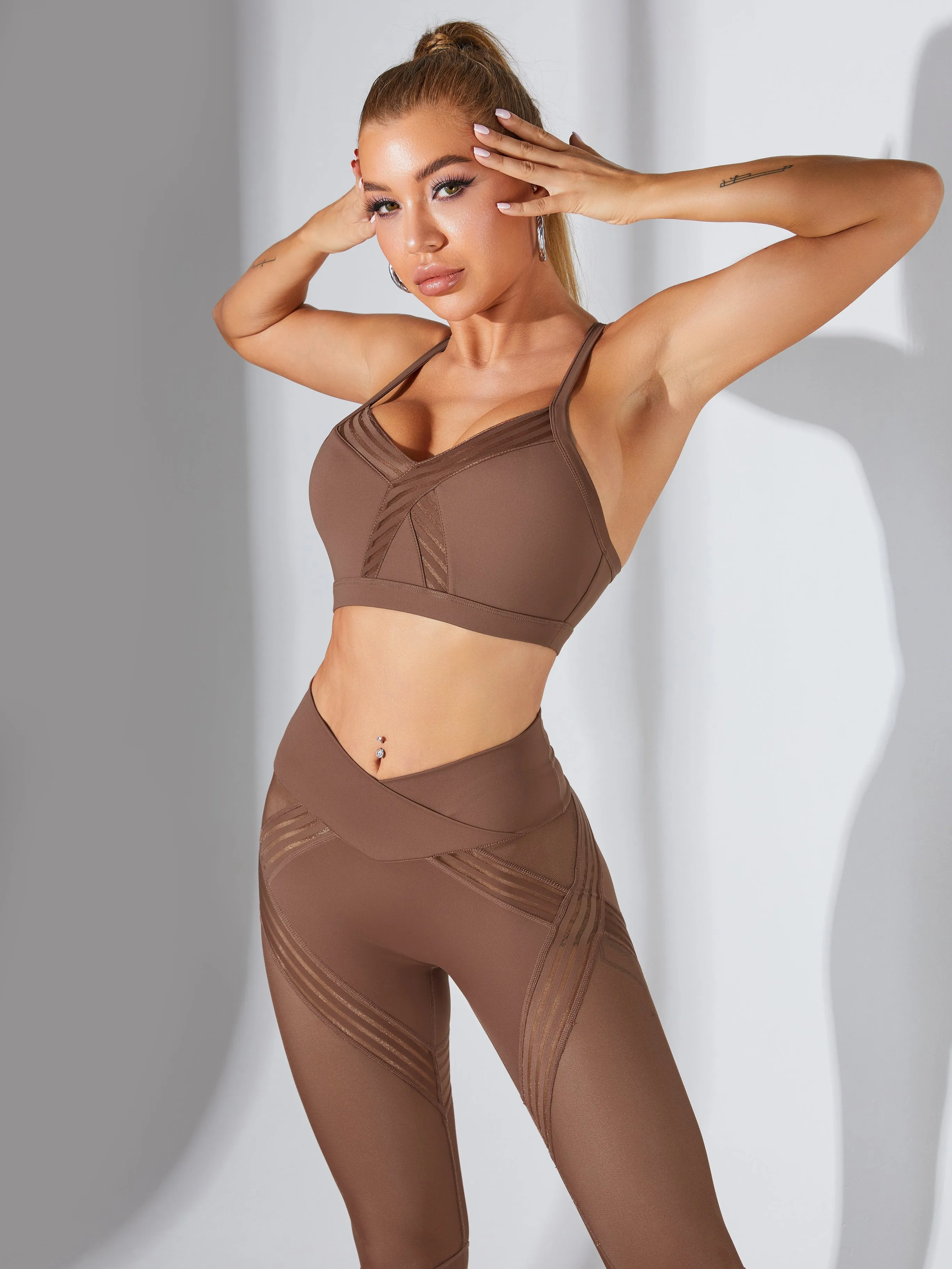 ZASUWA Female Mesh Cross Back Quick Dry Tracksuits